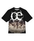 Black "OE" oversized graphic t-shirt